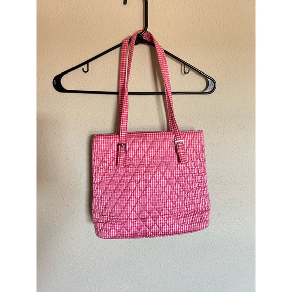 Vera Bradley Handbags - Women's Vera Bradley Silk Tote Bag Medium Pink White